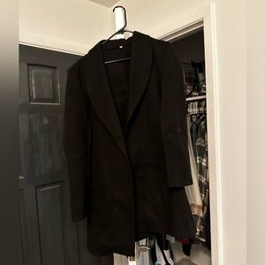 Long black pea coat